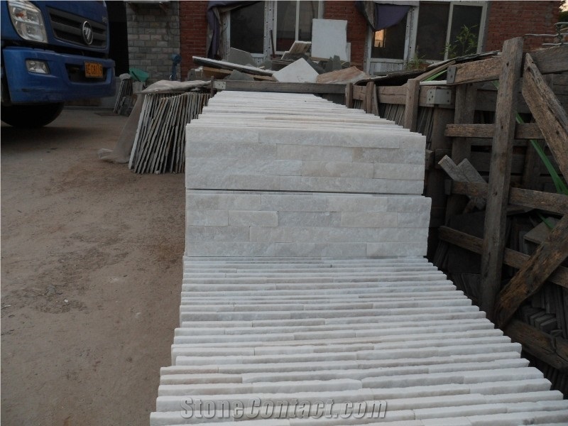 Natural White Slate Quartzite Culture Stone, Quatizite White Quartzite Cultured Stone