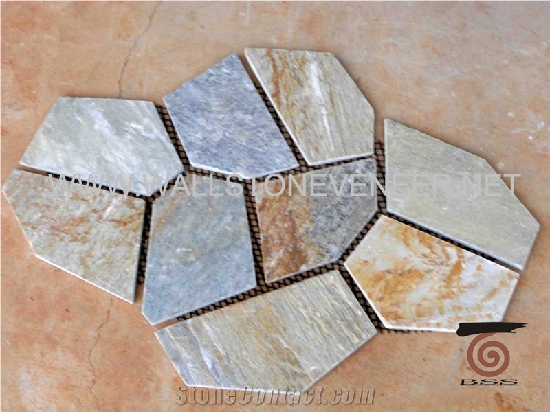 Random Slate Flagstone Paver Walkway Driveway