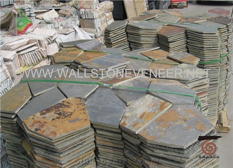 Random Slate Flagstone Paver Walkway Driveway