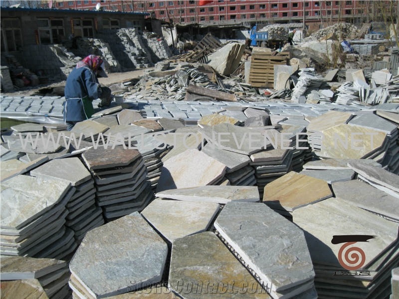 Random Slate Flagstone Paver Walkway Driveway