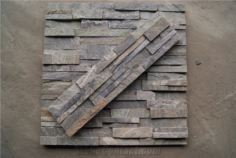 Shinning White Quartzite Culture Stone, Ledge Stone,Stacked Stone, Wall Cladding Tile ,Veneer Panel,Z Shape, Interlocked