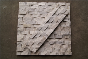 Shinning White Quartzite Culture Stone, Ledge Stone,Stacked Stone, Wall Cladding Tile ,Veneer Panel,Z Shape, Interlocked
