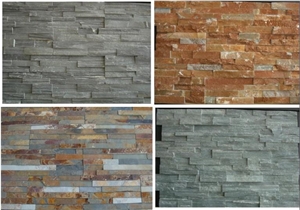Yellow Black Brown Green Wall Cladding Culture Stone