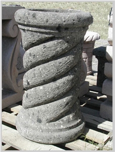 Gris Cantera Column Bases, Cantera Pedestal Columns
