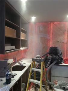 Private Residence Pa Back Lit Onyx Back Splash Slabs