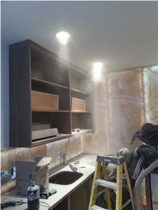 Private Residence Pa Back Lit Onyx Back Splash Slabs