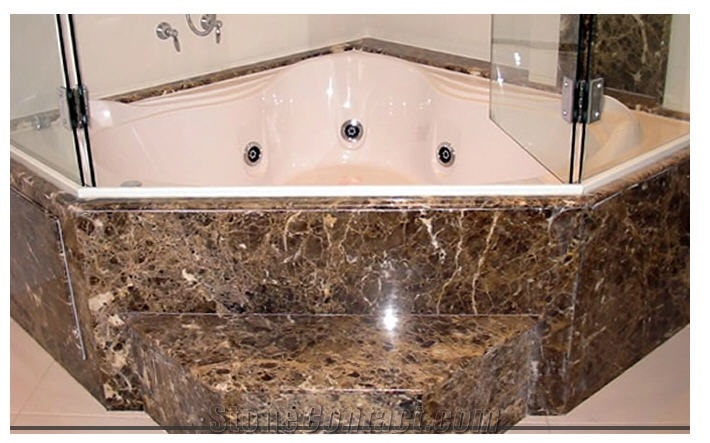 Marron Imperial Marble Bath Tub Surround