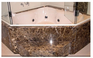 Marron Imperial Marble Bath Tub Surround