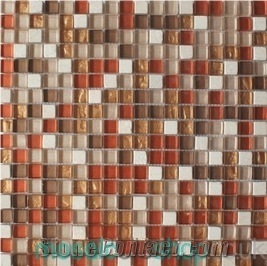 Copper Bronze Glass Mosaic Tiles