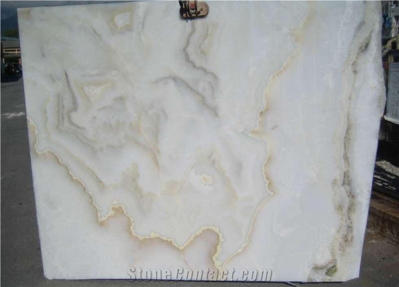 Onice Bianco Avorio Onyx Slabs, Italy White Onyx