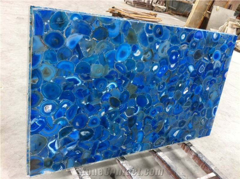 Hongzhi Blue Agate Slab,Semiprecious Stone