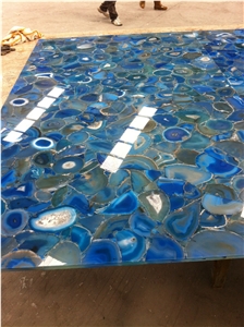 Hongzhi Blue Agate Slab,Semiprecious Stone