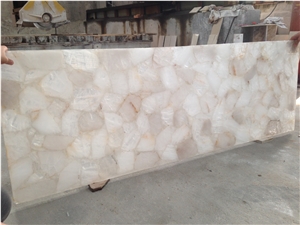Natural White Crystal Stone Slab, Natural Crystal Semiprecious Stone
