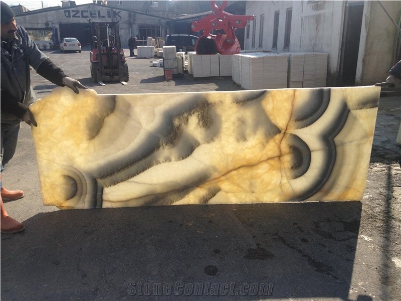 Yellow Picasso Onyx Slabs & Tiles