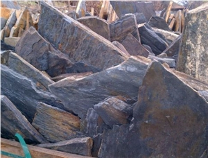 Piedra Laja Negra Oxidada Irregular Flagstone