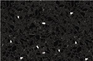 Stone Italiana Brillante Nero Quartz Stone Countertop, Black Countertops