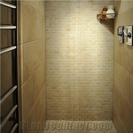 Travertine White Unfilled Brick Mosaic 10% Off Sale