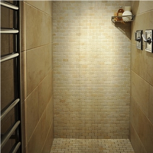 Travertine White Unfilled Brick Mosaic 10% Off Sale