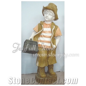 Marble Child Statues, Brown Marble Statues