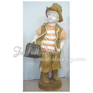 Marble Child Statues, Brown Marble Statues