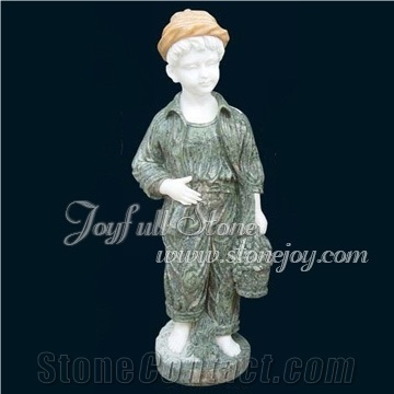 Marble Child Statues, Brown Marble Statues