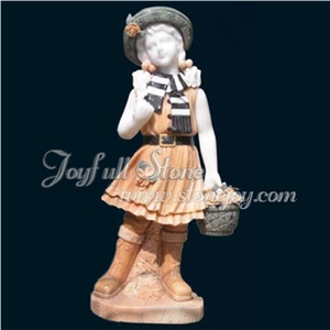 Marble Child Statues, Brown Marble Statues