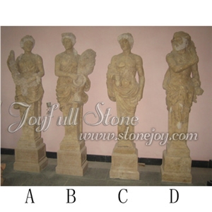 Marble Four Seasons Statues, Red Marble Statues, White Marble Sculptures