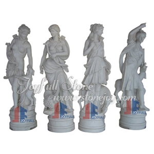 Marble Four Seasons Statues, Red Marble Statues, White Marble Sculptures