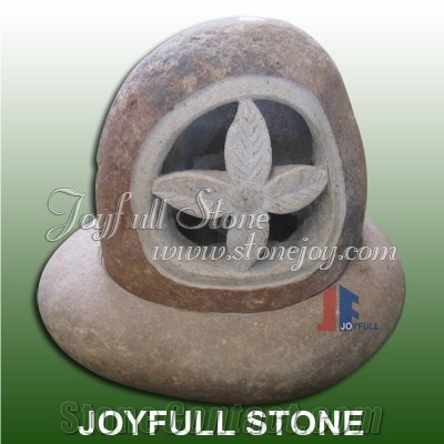 Natural Stone Granite Lanterns, Brown Stone Lanterns