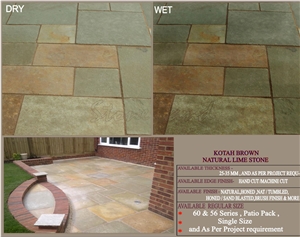 Kota Brown Limestone Slabs & Tiles, India Brown Limestone