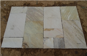 Mint Fossil Sandstone Slabs & Tiles, India Beige Sandstone