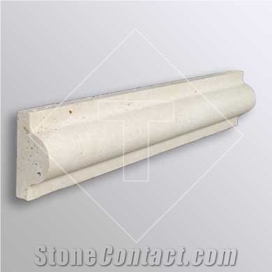 Ivory Center Bullnose Profiles, Ivory Travertine Molding & Border