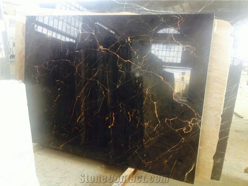 Golden Galaxy Marble Slabs & Tiles, Black Gold Marble Slabs, Covering Tiles Polished