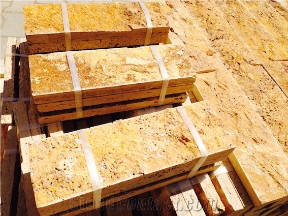 Golden Travertine - Split Face 10xfl