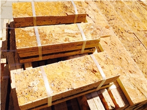 Golden Travertine - Split Face 10xfl