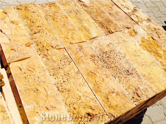 Golden Travertine - Split Face 10xfl
