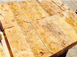 Golden Travertine - Split Face 10xfl