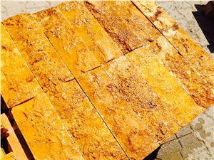 Golden Travertine - Split Face 10xfl