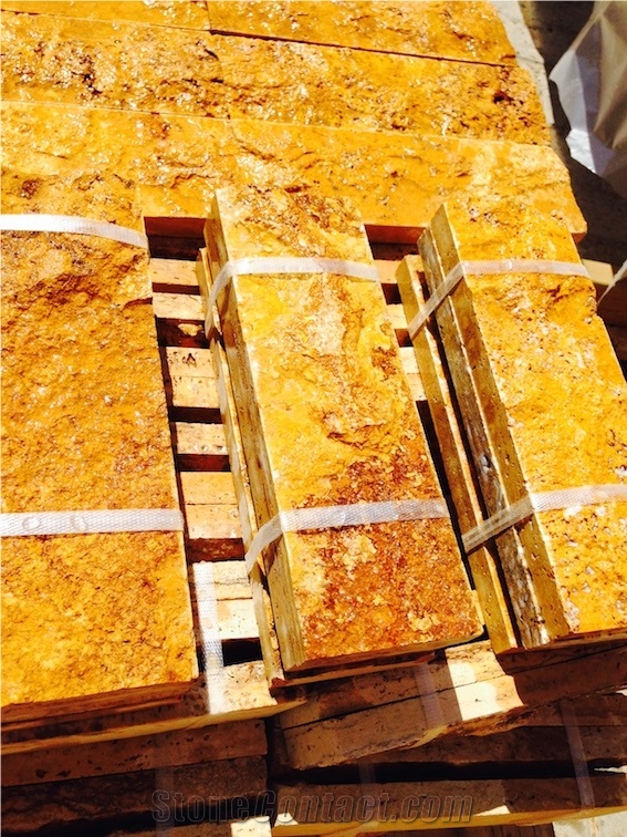 Golden Travertine - Split Face 30x10 cm