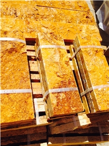 Golden Travertine - Split Face 30x10 cm
