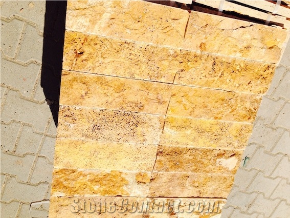 Yellow Travertine - Split Face 10xfl