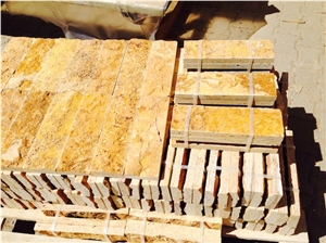 Yellow Travertine - Split Face 10xfl Yellow Travertine - Split Face 10xfl