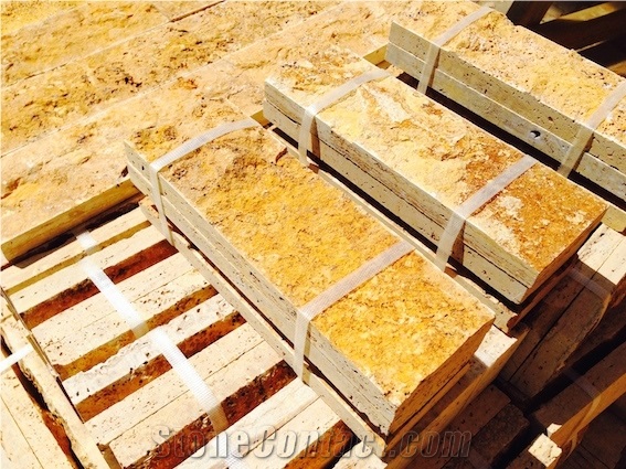 Yellow Travertine - Split Face 30x10 cm