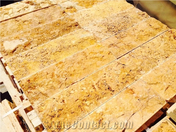 Yellow Travertine - Split Face 30x10 cm