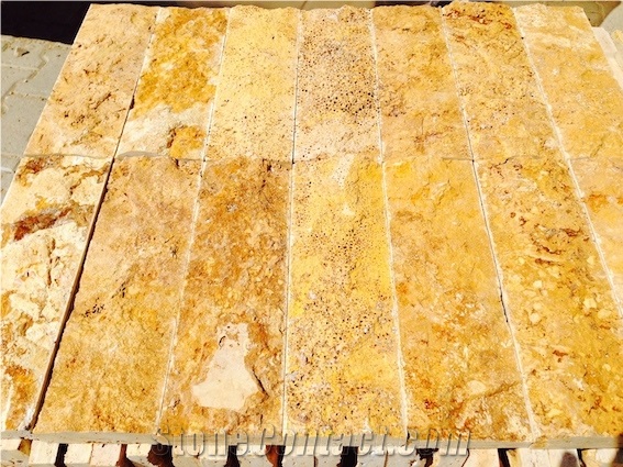 Yellow Travertine - Split Face 30x10 cm