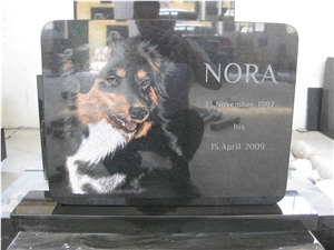 Black Granite Pet Tombstone Design, Shanxi Black Granite Tombstone Design