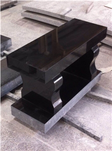 Chinese Granite Garden Benches Sale,Shanxi Black Granite Monumental Bench