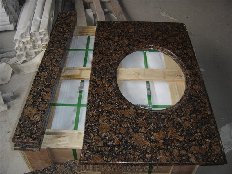 Polished Tan Brown Granite Vanitytop for Bathroom