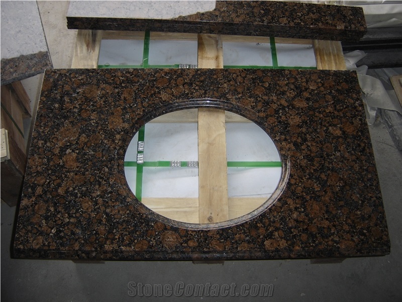 Polished Tan Brown Granite Vanitytop for Bathroom