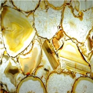 Yellow Agate Gem Stone Slab